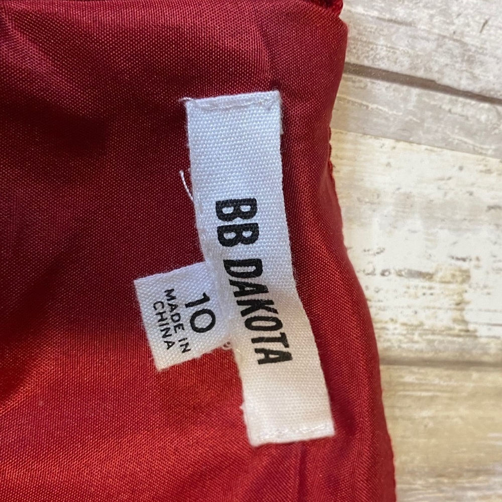 BB Dakota Dark Red Dress V neck Sz 10 - Picture 4 of 12